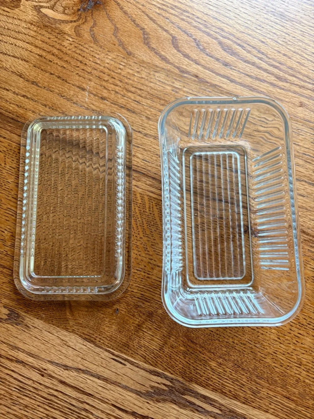 Vintage Pasabache Glass Dish with Lid Refrigerator Container Ribbed Clear
